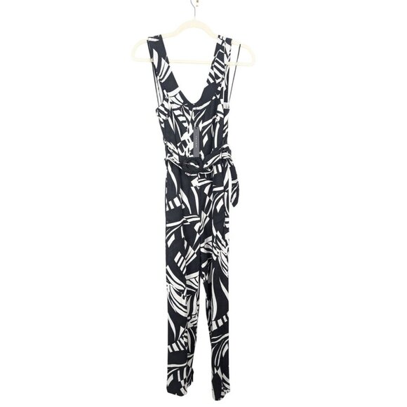 TAHARI Linen Blend Belted Jumpsuit Comfort Relaxed Leisure 4 NEW - Picture 2 of 13